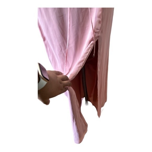 AFTER SIX RUFFLED BACK CHIFFON DRESS WITH JEWELED SASH IN DESERT ROSE Size 2R - Picture 6 of 10